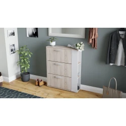 Тумба для обуви Art Mebel 73, ламинат, белая, 130x50x30 см