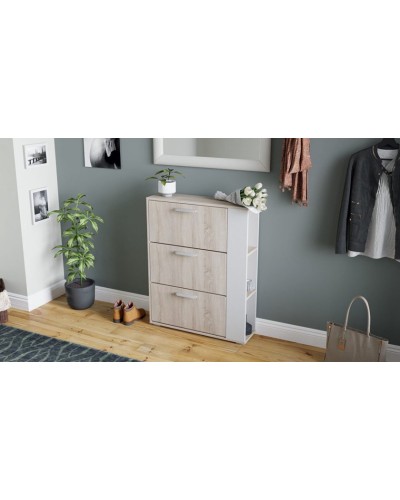 Ayaqqabı üçün tumba Art Mebel 73, laminat, ağ, 130x50x30 sm