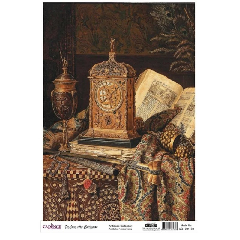 Рисовая бумага для декупажа Cadence A3 Antique Collection AC-01 30x42 см Рисовая бумага для декупажа Cadence A3 Antique Collection AC-01 30x42 см