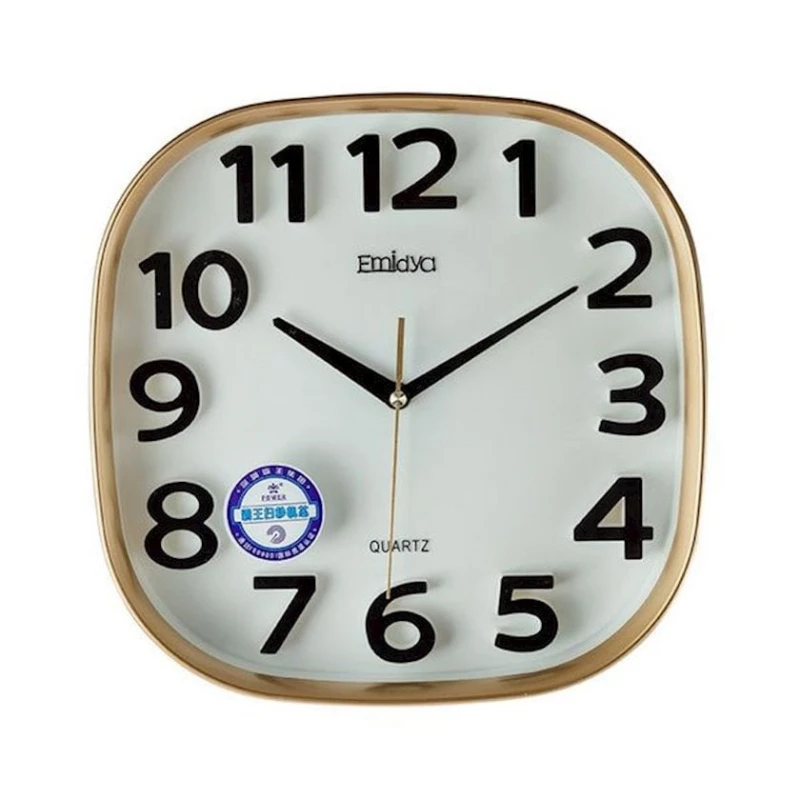 Настенные часы Emidya AZ-182 квадрат, 30х30 см, пластик, бежевый/белый