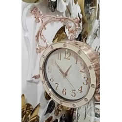 Двусторонние настенные часы SS-069, 26 см, пластик, золотистые