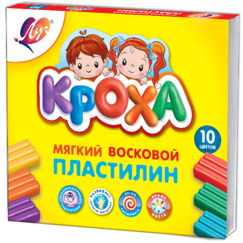 Пластилин Луч Кроха, 10 цветов Пластилин Луч Кроха, 10 цветов