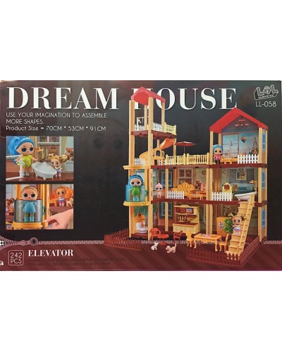 Kukla evi Dream Hоuse LL-058, 242 element, 70x53x91 sm