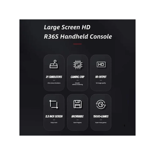 Игровая ретро-консоль R36S Black Игровая ретро-консоль R36S Black