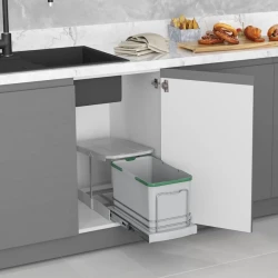 Мусорный бак Starax с телескопической направляющей из нержавеющей стали, 16 л (8699415528241) Мусорный бак Starax с телескопической направляющей из нержавеющей стали, 16 л (8699415528241)