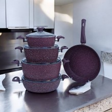 Qab-qacaq dəsti Gallery Home GH-000115, 20/24/28 см, bənövşəyi, 9 parça