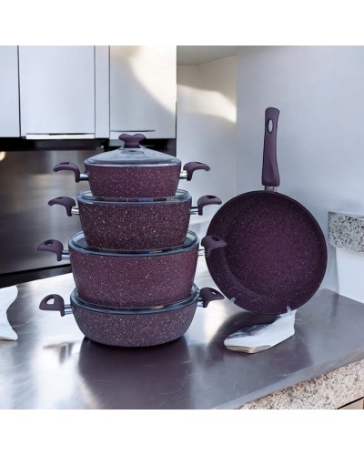 Qab-qacaq dəsti Gallery Home GH-000115, 20/24/28 см, bənövşəyi, 9 parça