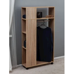 Вешалка с полками Letta Somona, 146x25х79 см, ЛДСП, бежевый Вешалка с полками Letta Somona, 146x25х79 см, ЛДСП, бежевый