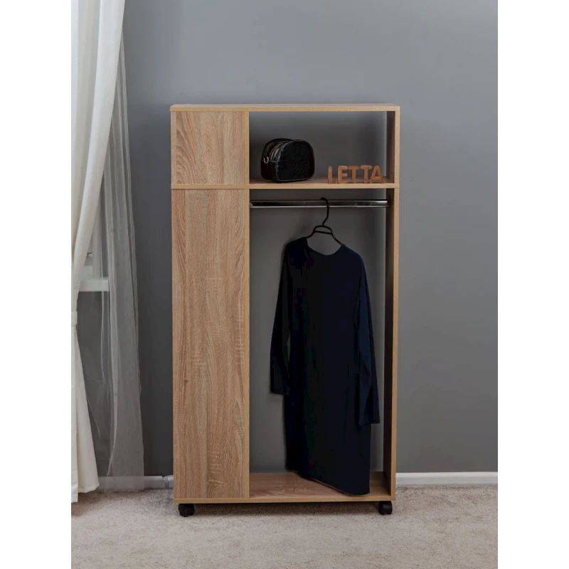 Вешалка с полками Letta Somona, 146x25х79 см, ЛДСП, бежевый Вешалка с полками Letta Somona, 146x25х79 см, ЛДСП, бежевый