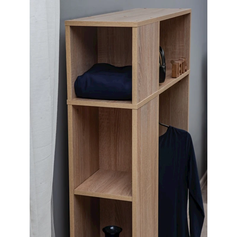 Вешалка с полками Letta Somona, 146x25х79 см, ЛДСП, бежевый Вешалка с полками Letta Somona, 146x25х79 см, ЛДСП, бежевый