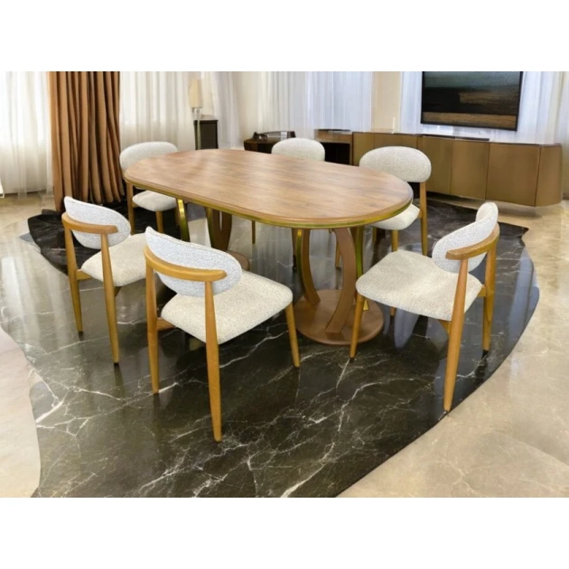 Обеденный набор Mayak Meadow Bliss MY56, стол 197x100x82 см, сиденье 50x45 см Обеденный набор Mayak Meadow Bliss MY56, стол 197x100x82 см, сиденье 50x45 см