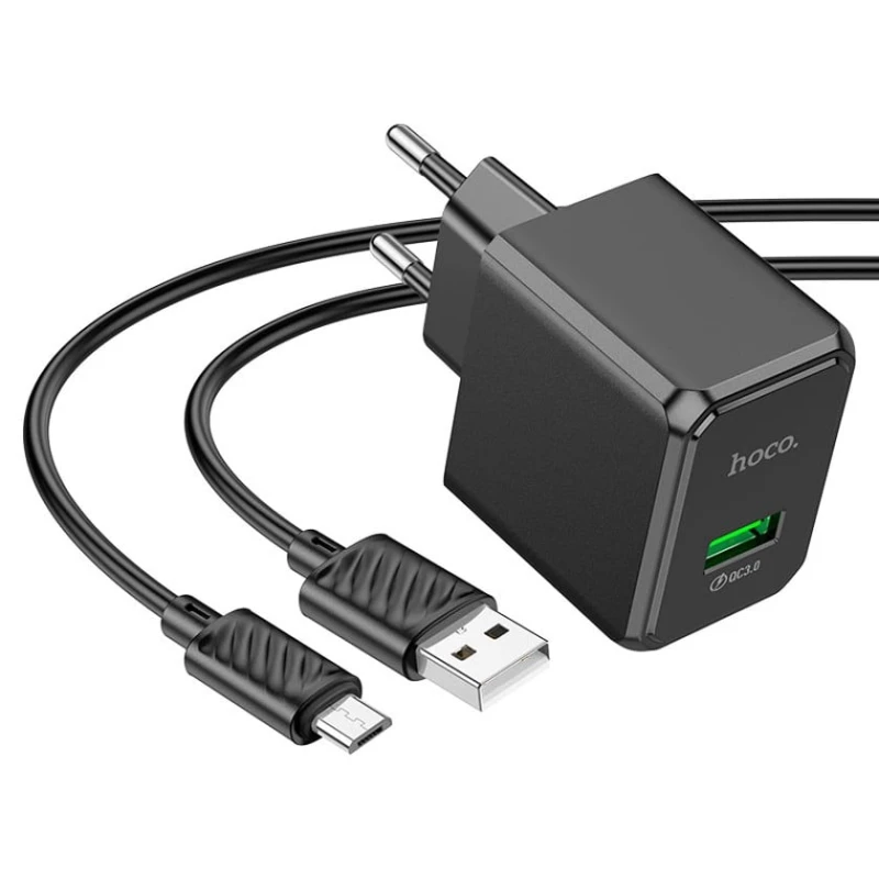 Сетевое зарядное устройство Hoco CS12A, USB to MicroUSB кабель в комплекте Сетевое зарядное устройство Hoco CS12A, USB to MicroUSB кабель в комплекте