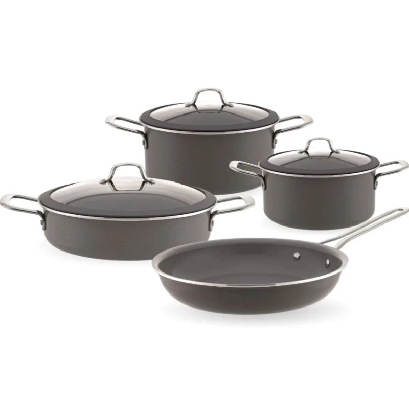 Qab-qacaq dəsti Burner, keramika, qara, 18/22/26 sm, 7 parça Qab-qacaq dəsti Burner, keramika, qara, 18/22/26 sm, 7 parça