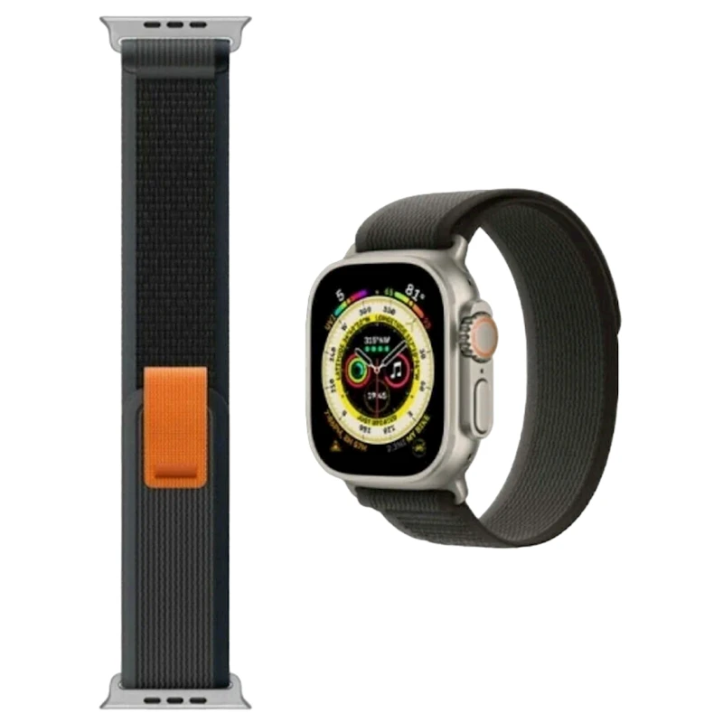 Apple Watch üçün kəmər WiWU Trail Loop Watch Band 42/44/45/49 mm Black/Grey