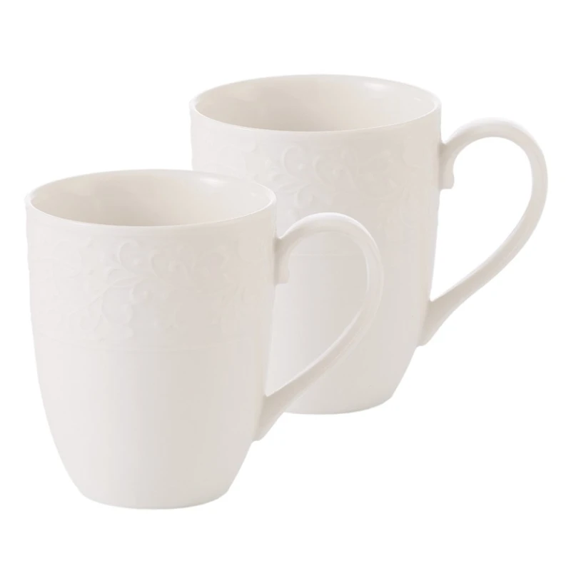 Набор кружек Gipfel Silvia 42927, 340 мл, 2 шт, фарфор, белый Набор кружек Gipfel Silvia 42927, 340 мл, 2 шт, фарфор, белый