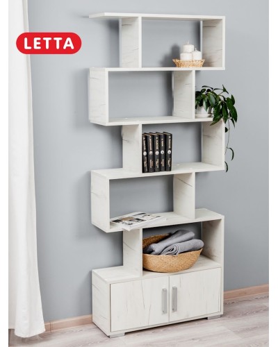 Stellaj Letta Stvorki Dub White, 176х25х73 sm, LDSP, ağ