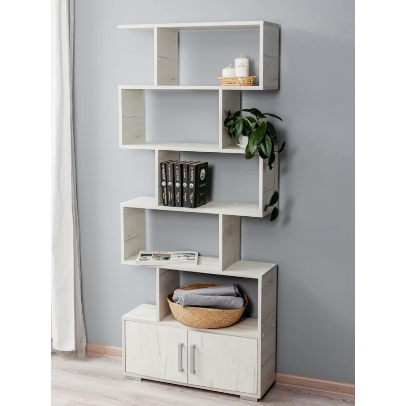 Стеллаж Letta Stvorki Dub White, 176х25х73 см, ЛДСП, белый