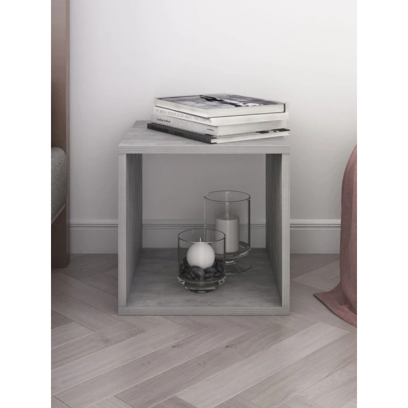 Журнальный столик 3563_StellajBigKubGrey 35x35.5x37.6 см, ЛДСП, серый