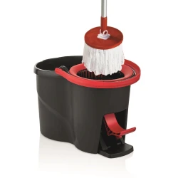 Набор для мытья полов Elefan с педалью, швабра и ведро, черный Набор для мытья полов Elefan с педалью, швабра и ведро, черный