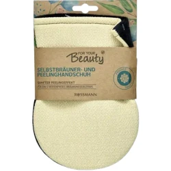 Мочалка-перчатка For Your Beauty, черная/бежевая