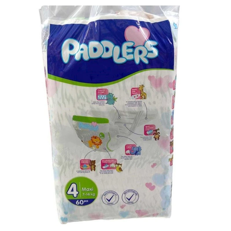 Подгузники Paddlers Jumbo 4 Maxi 7-14 кг для всех 60 шт