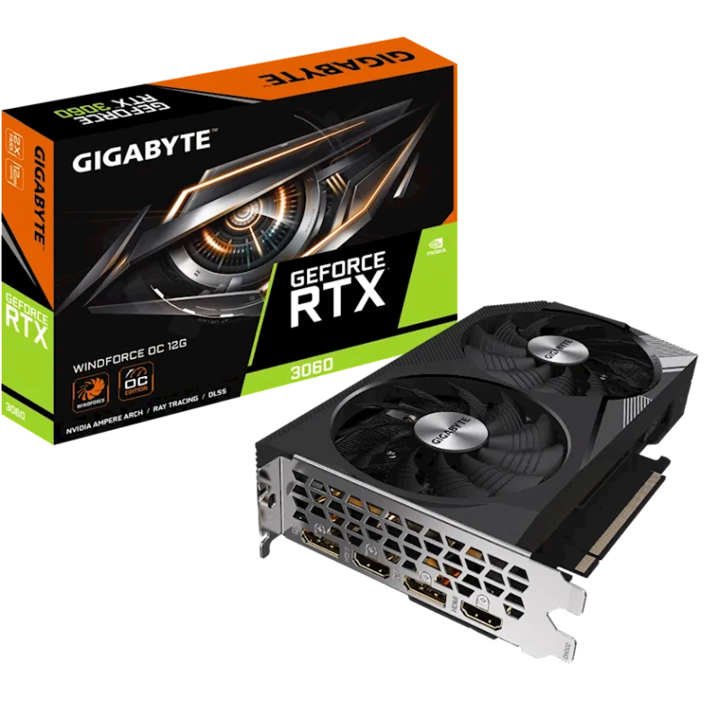 Видеокарта Gigabyte GeForce RTX 3060 Windforce OC 12 GB (GV-N3060WF2OC-12GD) Видеокарта Gigabyte GeForce RTX 3060 Windforce OC 12 GB (GV-N3060WF2OC-12GD)