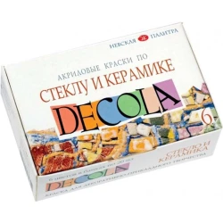 Набор акриловых красок по стеклу и керамике Decola, 6x20