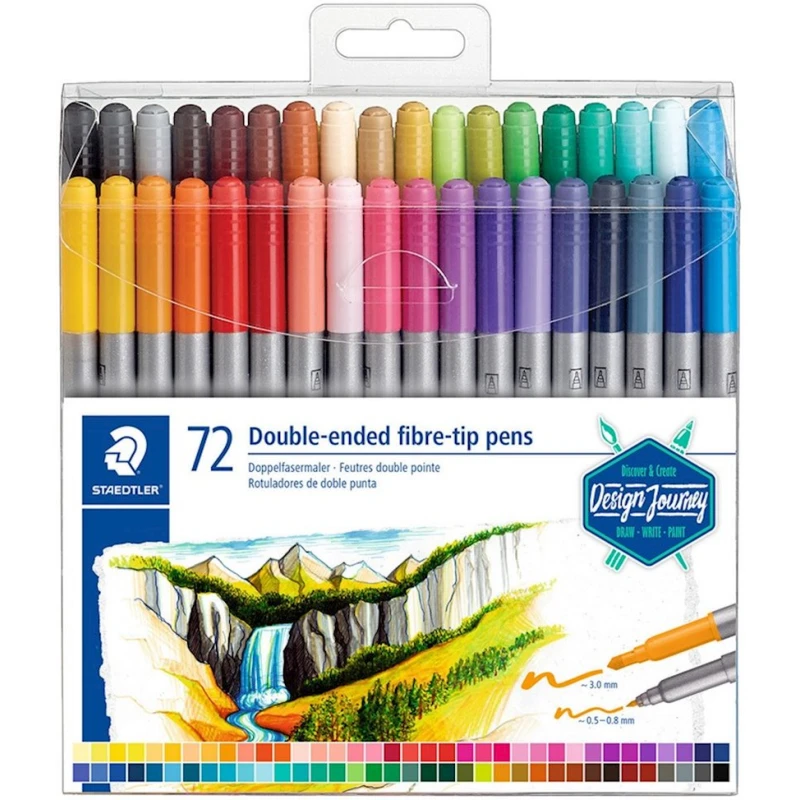 Набор фломастеров Staedtler Design Journey, двусторонние, 72шт