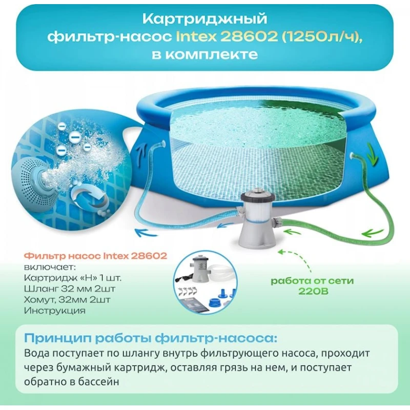 Şişmə hovuz Intex Easy Set 28108NP, 244x61 sm, 1942 l