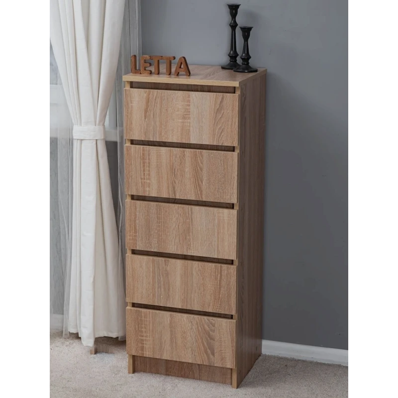 Комод Letta, бежевый, ЛДСП, 40x35x106 см Комод Letta, бежевый, ЛДСП, 40x35x106 см