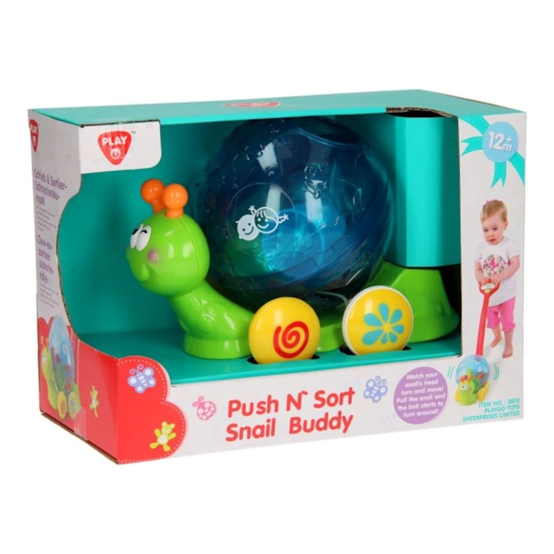Развивающая игрушка PlayGo Push and Sort Snail Buddy, 12 месяцев, разноцветная