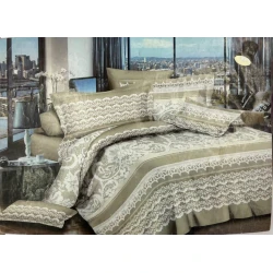 Комплект постельного белья Luxe Cotton LX-MK-0012, простыня 200x220 см, пододеяльник 200x220 см, наволочки 50x70 см, двуспальный, сатин, разноцветный