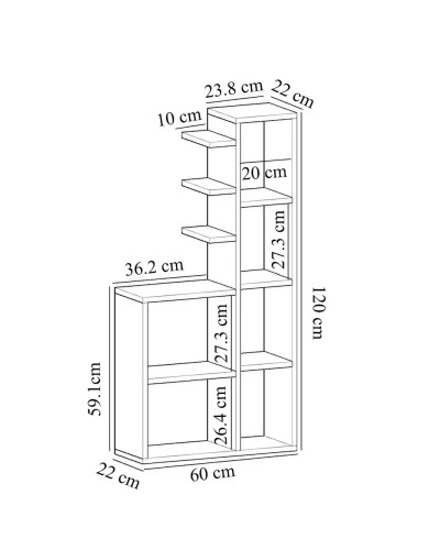Stellaj Ev Plus 12115603, LDSP, ağ, 120x60x22 sm