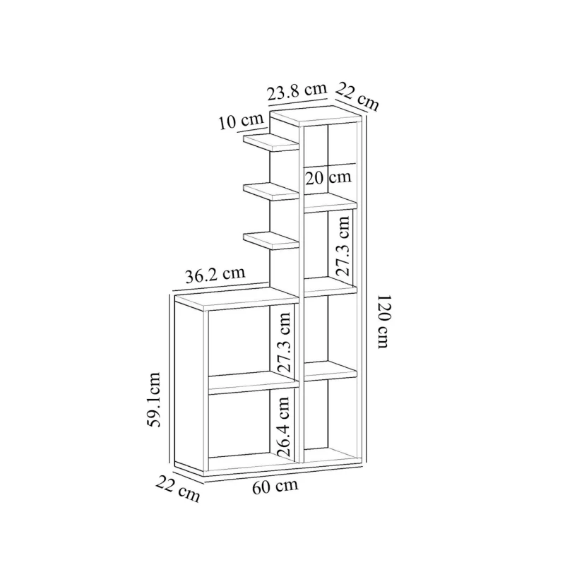 Стеллаж Ev Plus 12115603, ЛДСП, белый, 120x60x22 см Стеллаж Ev Plus 12115603, ЛДСП, белый, 120x60x22 см