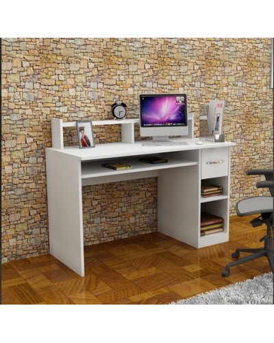 Yazı masası Ev Plus Eslem, ağ, 120x55x94 sm