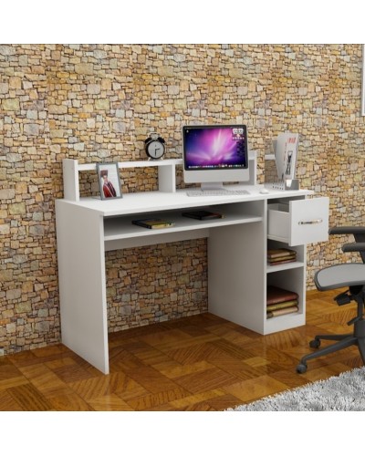 Yazı masası Ev Plus Eslem, ağ, 120x55x94 sm