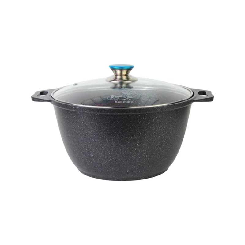 Кастрюля-жаровня Kukmara алюминий, со стеклянной крышкой, темный мрамор, 4 л Кастрюля-жаровня Kukmara алюминий, со стеклянной крышкой, темный мрамор, 4 л
