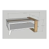 Журнальный стол Art_66, ламинат, белый/светло-коричневый, 50x90x60 см