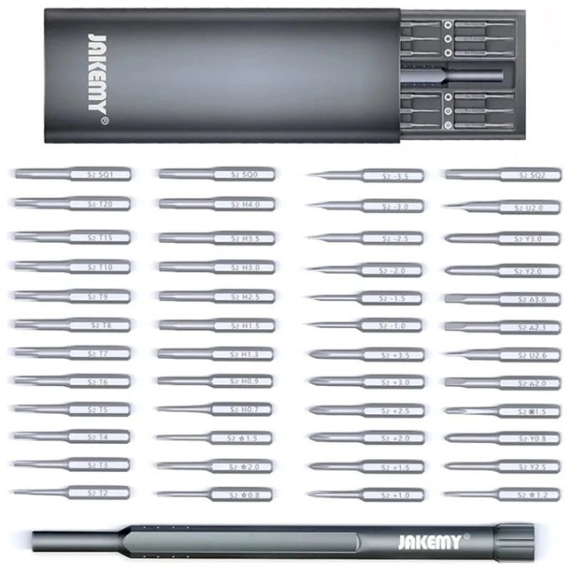 Набор бит с отверткой Jakemy JM-8169 48 в 1-ом, серебристый
