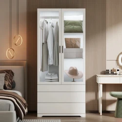 Шкаф Art Mebel Art-100-17, ЛДСП, белый, 50x100x210 см