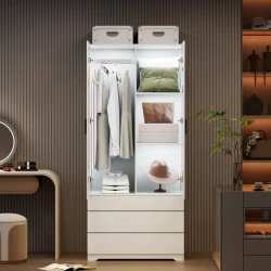 Шкаф Art Mebel Art-100-17, ЛДСП, белый, 50x100x210 см