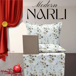 Комплект постельного белья Nar-Lı-001071, простыня 240x260 см, пододеяльник 200x220 см, наволочки 2 шт x 50x70 см, двуспальный, хлопок, разноцветный