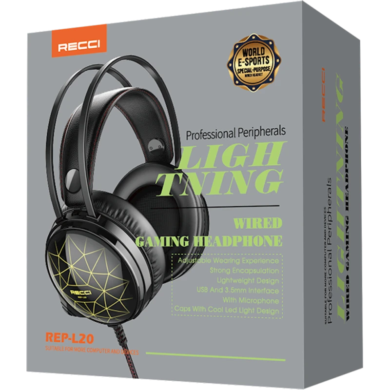 Qulaqlıq-qarnitur Recci Wired Gaming Headset REP-L20