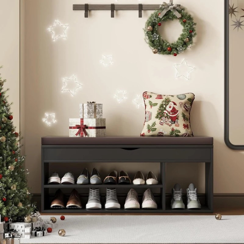 Ayaqqabı üçün tumba Art Mebel 45, laminat, qara, 60х100х35 sm