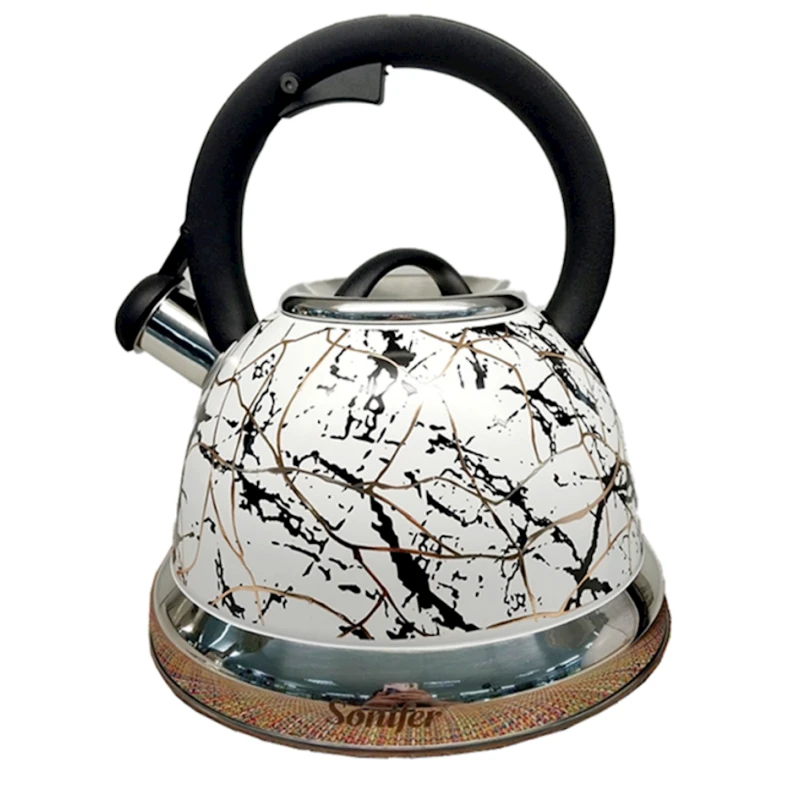 Чайник Sonifer SF-2516, нержавеющая сталь, белый/черный, 3.5 л Чайник Sonifer SF-2516, нержавеющая сталь, белый/черный, 3.5 л