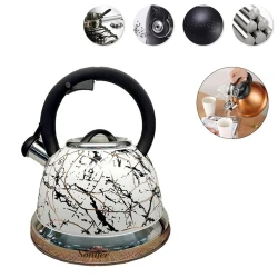 Чайник Sonifer SF-2516, нержавеющая сталь, белый/черный, 3.5 л