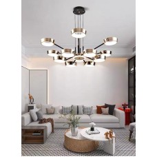 Asma çilçıraq Şəms Aydınlatma 85029-12, LED, 12 işıq başlığı, qızıl/qara, diametr 95 sm, hündürlük 70 sm - 8933-12 LED