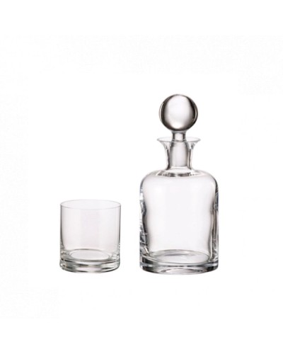 Viski dəsti Bohemia Crystal, 7 əşya, qrafin 1 l, stəkan 410 ml, büllur şüşə, şəffaf