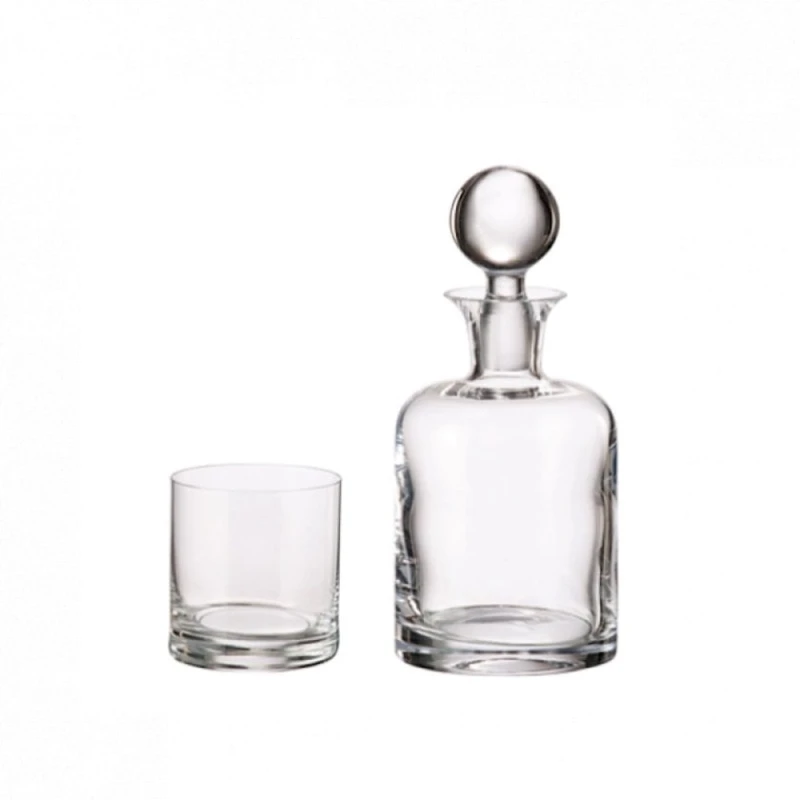 Viski dəsti Bohemia Crystal, 7 əşya, qrafin 1 l, stəkan 410 ml, büllur şüşə, şəffaf