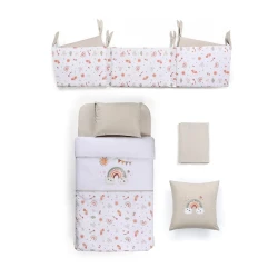 Комплект детского постельного белья Funna baby Sunny Beige 70/80 см, 7 предметов, покрывало 100х150 см, простыня 130х190 см, наволочка 45х35 см